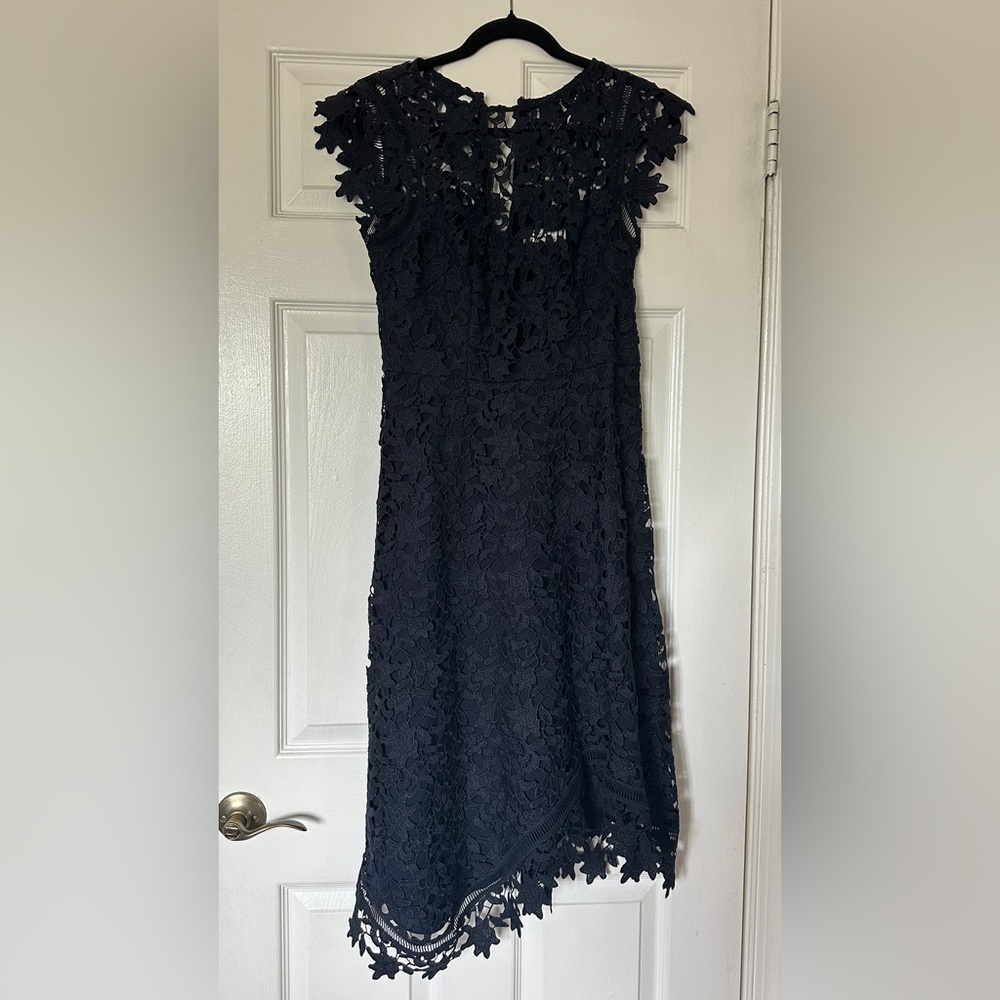 Eliza J Black Sheath Midi Dress Spaghetti Strap